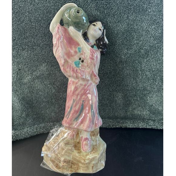 Native American Woman Figure Ceramic Vintage Read Discription - Picture 8 of 10
